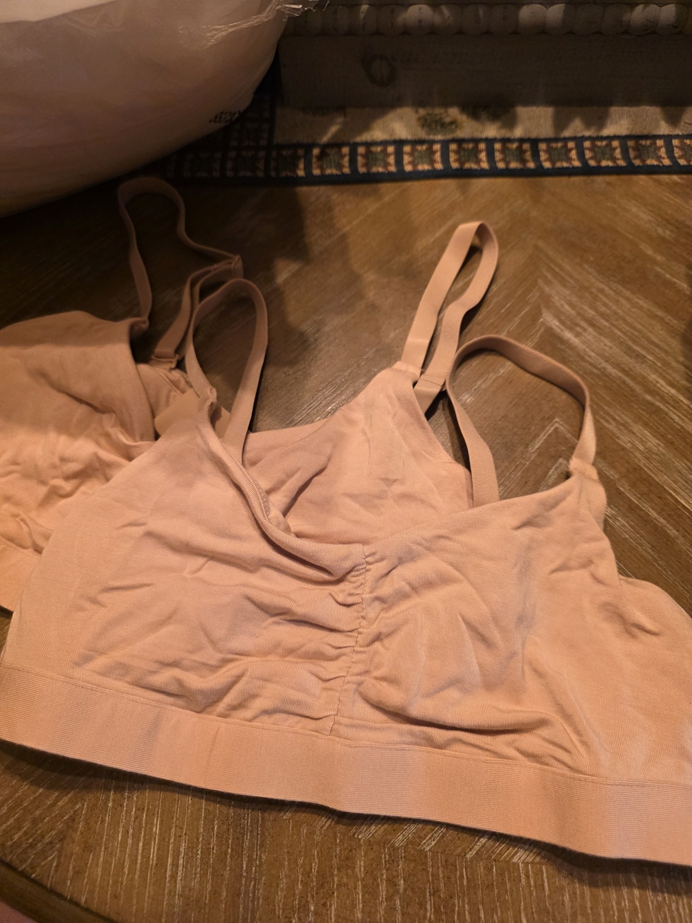 Quince Micromodal Ruched Bralette (2 Pack) In Sand - Small - NWOT